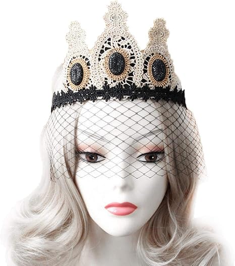 Dosige Unheimlich Krone Konigin Schleier Bose Kaiserin Krone Schleier Bosartig Krone Konigin Gesicht Schleier Schwarz Geheimnisvoll Auge Schleier Amazon De Kuche Haushalt