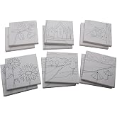S&S Worldwide Paint-Your-Own Designer Canvas Set II, Pack of 12, Black | 13.75 inch L x 6.88 inch W x 4.25 inch H, Color with oil and acrylic paints or markers, Two each of six broad appeal designs
