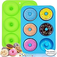 Walfos Silicone Donut Mold - Non-Stick Silicone Doughnut Pan Set, Just Pop Out! Heat Resistant, Make Perfect Donut Cake Biscu