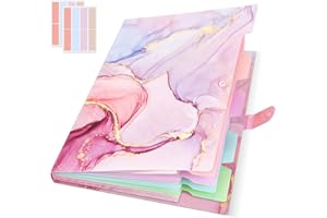 Expanding File Folder A4/Letter Size - Accordion File Organizer with 5 Pockets and Labels, Waterproof Durable Poly Plastic, A