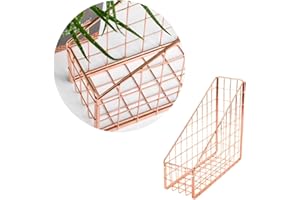 Homoyoyo Wrought Iron Desktop File Rack Book Organizer Letter Holder for Office Home Study Desk Accessories