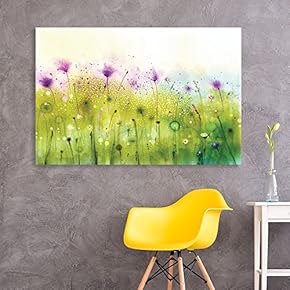 Abstract Watercolor Style Purple Flowers in Spring