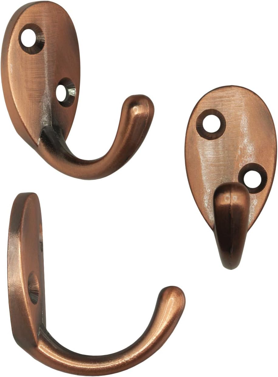 Fuxxer 4 x Copper Wall Mounted Coat Hooks Iron Copper, Copper,black, 46 x 24 x 40 - Image 4