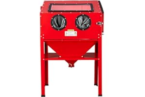 AutoForever 60 Gallon Air Sandblasting Cabinet ，60-125PSI Sand Blaster Cabinet Kit Large Steel Sandblast Cabinet with Sandblaster Gun 4 Ceramic Nozzles for Stain, Rust Removal, Paint