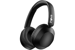 INAVA Headphone Bluethooth, 25h, Áudio Hi-Res, Headset com Microfone, ENC, Fone de Ouvido Bluetooth, Suitable for Travel, Home, and Office Use (Preto)