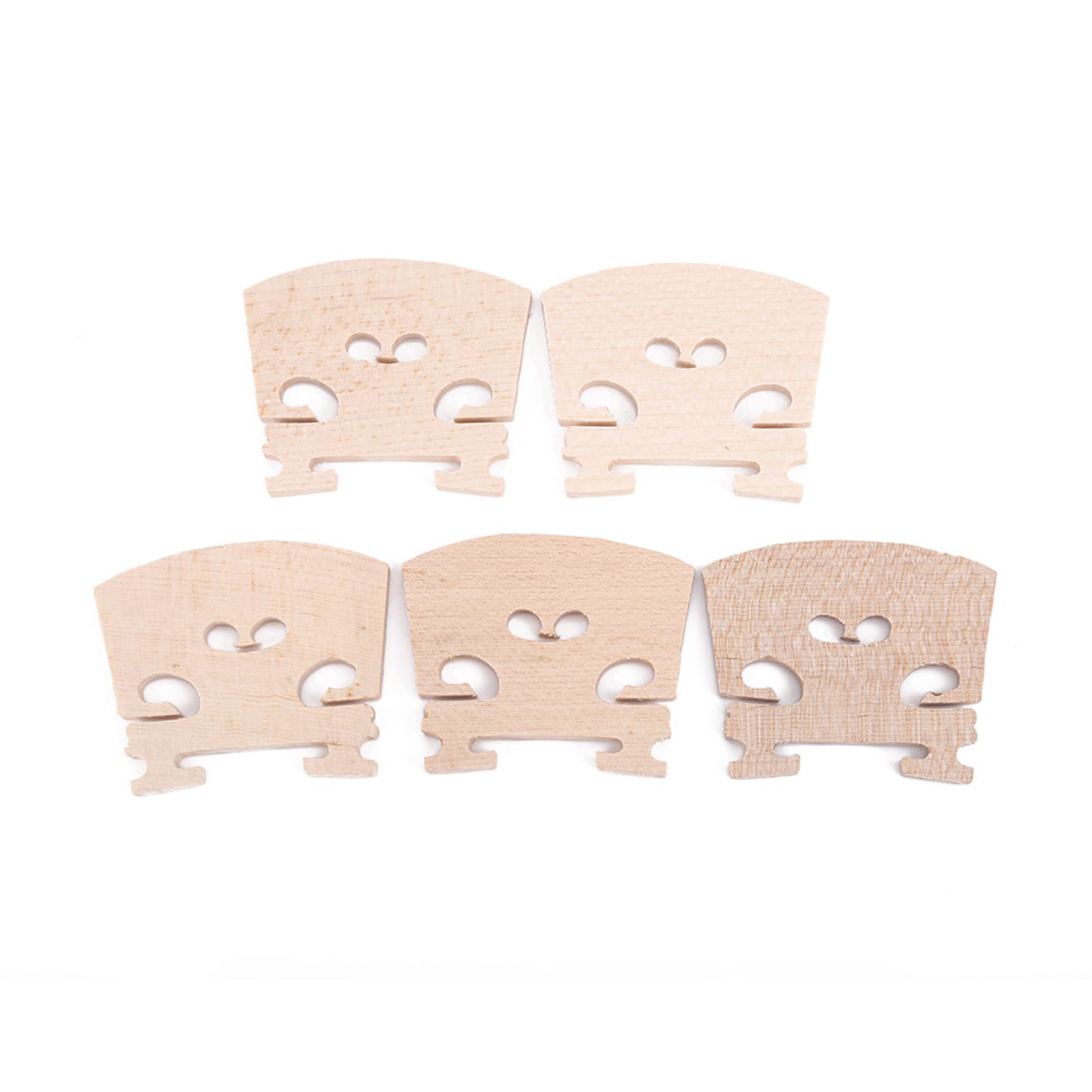 Haosie 5PCS Violin Bridge, 4/4 Maple Wood Violin Bridges, Instrument Fitting Accessory, Violins Accessories for Violinist, Lovers