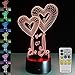 Night Light with Remote Controller LED Touch Table Desk Lamp 7 Colors Changing Optical Illusion Lights with Acrylic Flat ABS Base for Lover Gifts and Room Decorative