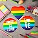 15 Sheets Heart Rainbow Stickers Gay Pride Sticker Waterproof Bumper Sticker Love is Love Sticker, 5 Inches