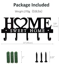 WIPHANY Metal Key Holder Hooks Organizer Rack