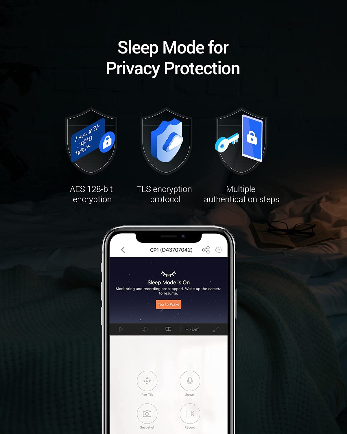 2K+ Indoor Security Camera, WiFi, 360° Coverage, Night Vision, Auto Motion Tracking, Pet Baby Monitor, Two Way Talk, Compatible with Alexa (CP1 2K+)