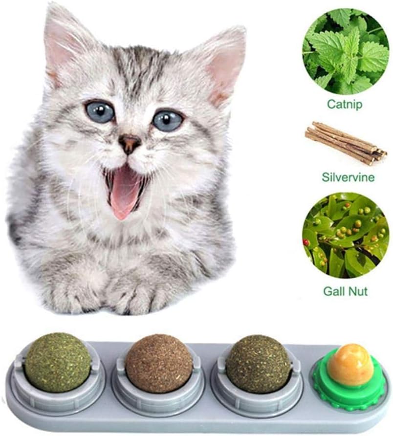 Volwco Catnip Treats for Cats Rotatable Natural Catnip Ball Toys