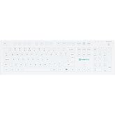 PUREKEYS Medical Keyboard Full Size USB-Cabled White for Hospital, Dentist, Cleanroom, Laboratory and Industrial. Easy to Clean Hygienic Flat and Flexible Silicone
