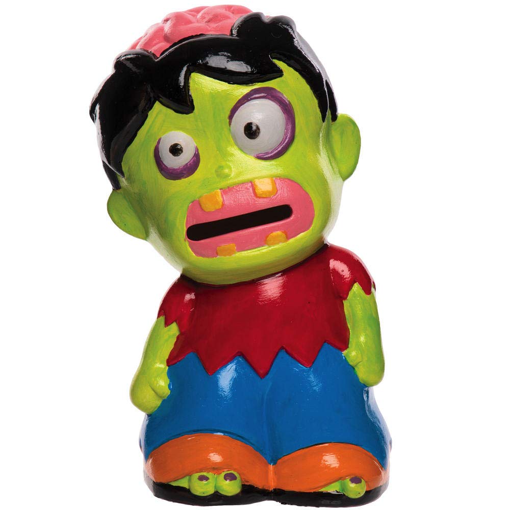 Baker Ross AX278 Zombie Ceramic Coin Banks - Box of 2, Coin Money Saving Activites for Kids. Great for Arts and Crafts Sessions