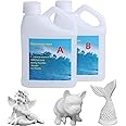 Polyurethane Casting Resin 32oz 2-Part Resin and Hardener Kit Set DIY for Art, Crafts, Model,Figurines, Including 3 pcs Measuring Cups, 3pcs Sticks, 1 Pair Rubber Gloves (Clear)