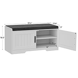 Homleke 2-Tier Storage Bench, Shoe Bench with