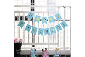 LIFULANDIAN this Fun Birthday Bunting Banner - Perfect Kids' Party Decorations!Birthday sign for wall Party Supplies Backyard Decore Birthday (blue)
