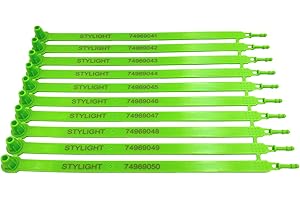 STYLIGHT - 100 Truck Security Seals, Plastic Tamper Evident Shipping Seals, Numbered (Green)