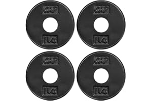 CAPHAUS Black Standard Solid Cast Iron Weight Plates 1-inch Center Hole for Standard Barbell & Dumbbell Handles Size available in 1.25/2.5/5/7.5/10/12.5/25 & 50 LB Multiple Options