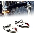 GTINTHEBOX 2PC Flexible Switchback Dual-Color White & Amber LED Fork Turn Signal DRL Daytime Running Light Waterproof Adjustable Stips Bars kit Universal Fit Motorcycle Bike (39mm-70mm)