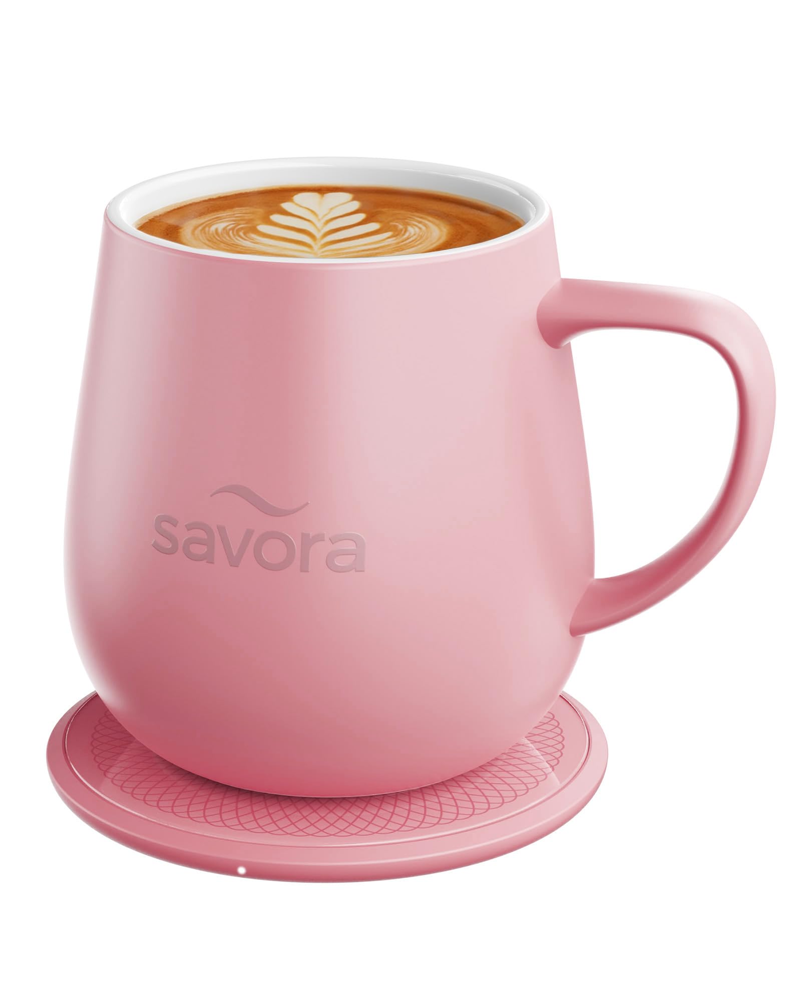 Photo 1 of 12oz Heated Coffee Mug | Barista’s Choice | Exclusive Wireless IntelliHeat Pad | Temperature Control Maintains 135°F | Hand-Crafted Ceramic Mug & Lid | Great for Tea Drinkers | Backed for Life - Pink