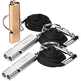 H&S Survival Safety Whistles for Outdoor Camping - Set of 3 - Aluminum Emergency Whistles for Sports and Dog Training - Whist