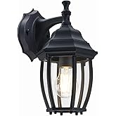 LIT-PaTH Outdoor Wall Lantern, Wall Sconce as Porch Lighting Fixture with E26 Medium Base Max 60W, Aluminum Housing with Glas