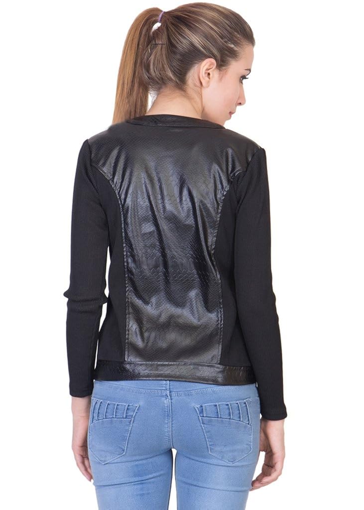 ants women's black leather jacket