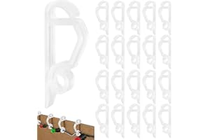 Openfly 160 Pack Christmas Light Clips All-Purpose Holiday Light Clips Mini Plastic Christmas Clips Gutter Hooks Outdoor Light Clips Gutter Clips for Christmas Lights (White)
