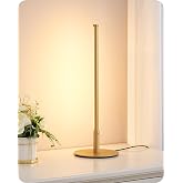 EDISHINE LED Table Lamp, Modern Dimmable Desk Lamps Metal Finish, Gold | 3 Color Temperature, 6W, Skinny Modern Minimalist Style for Bedroom, Living Room, Corner