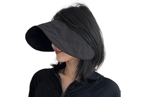 Wide Brim Sun Visor Hats for Women Floppy Beach Sun Protection Summer Cap Foldable Lightweight Ponytail UPF50+ UV Hat