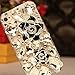 Iphone 7plus Cover, LU2000 3D Gems Trimming Crystals [Camelliae Series] Sparkle Bedazzled Jeweled Bling Phone Case Back Cover for Apple iphone 7 Plus 5.5 inch Only - Black Flower