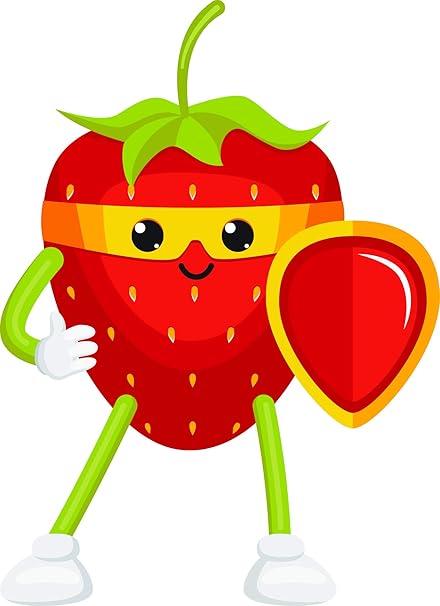 Amazon Co Jp かわいいキッズフルーツと野菜のヒーロー漫画絵文字ビニールステッカー 4 Tall 車 バイク