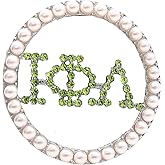 Sparking Crystal Pearl Greek Letter Incorporated Iotaphi Brooch Pin White Green Business Women Club Sorority Gifts Jewelry