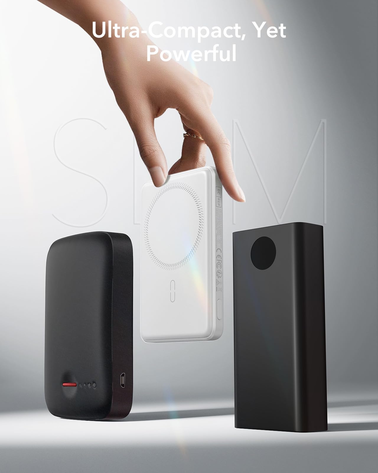 ESR 15 W zertifiziertes MagSafe Power Bank, 5.000mAh 15W schnelles tragbares Ladegerät, 1,4 cm kompakte Powerbank, MagSafe Ladegerät mit USB-C Kabel für iPhone 17/16/15/14/13/12/Google Pixel 10, Weiß 4