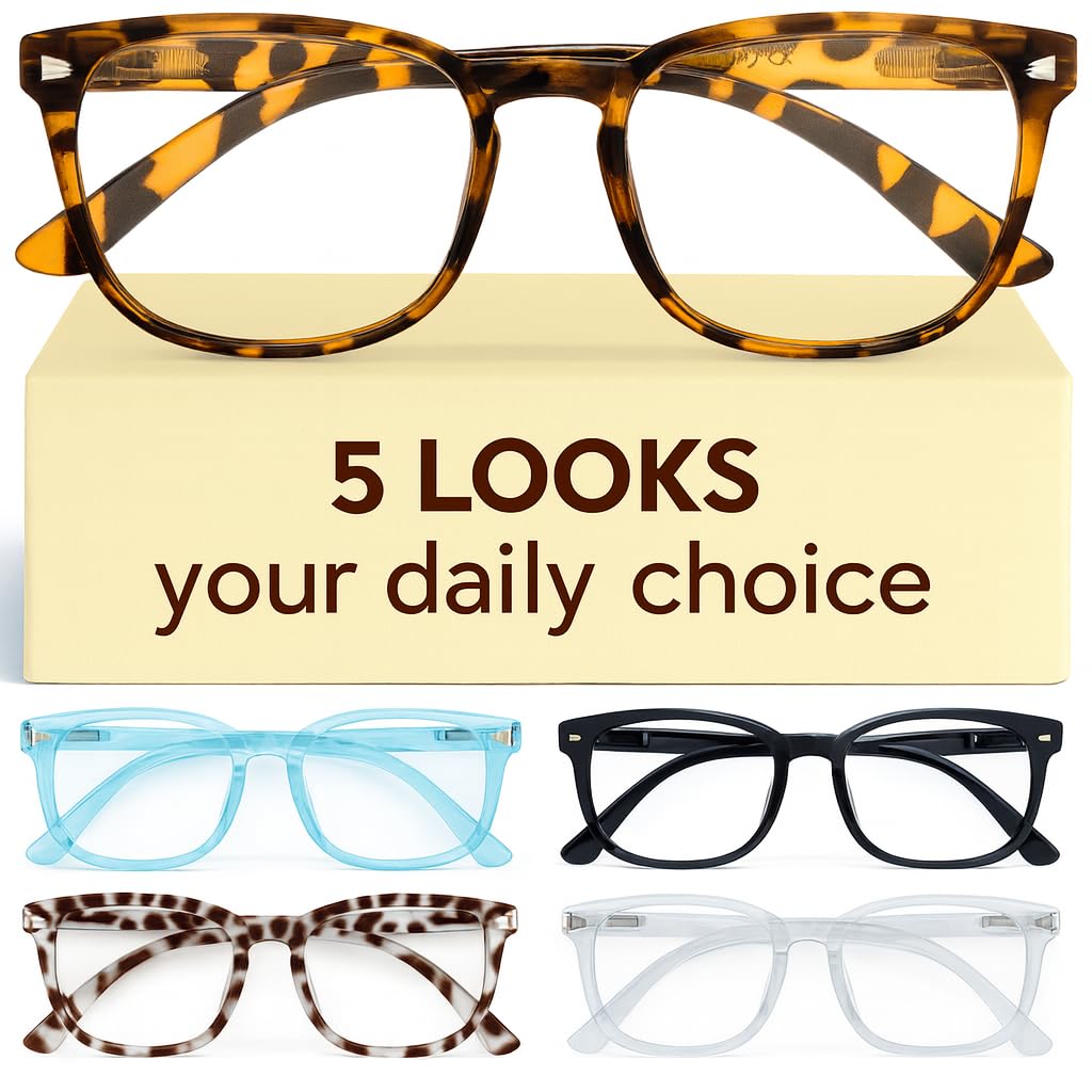 Photo 1 of CCVOO +1.5 Reading Glasses for Women, Eyeglasses, Blue Light Readers for Women, Computer Eye Glasses, Cheaters