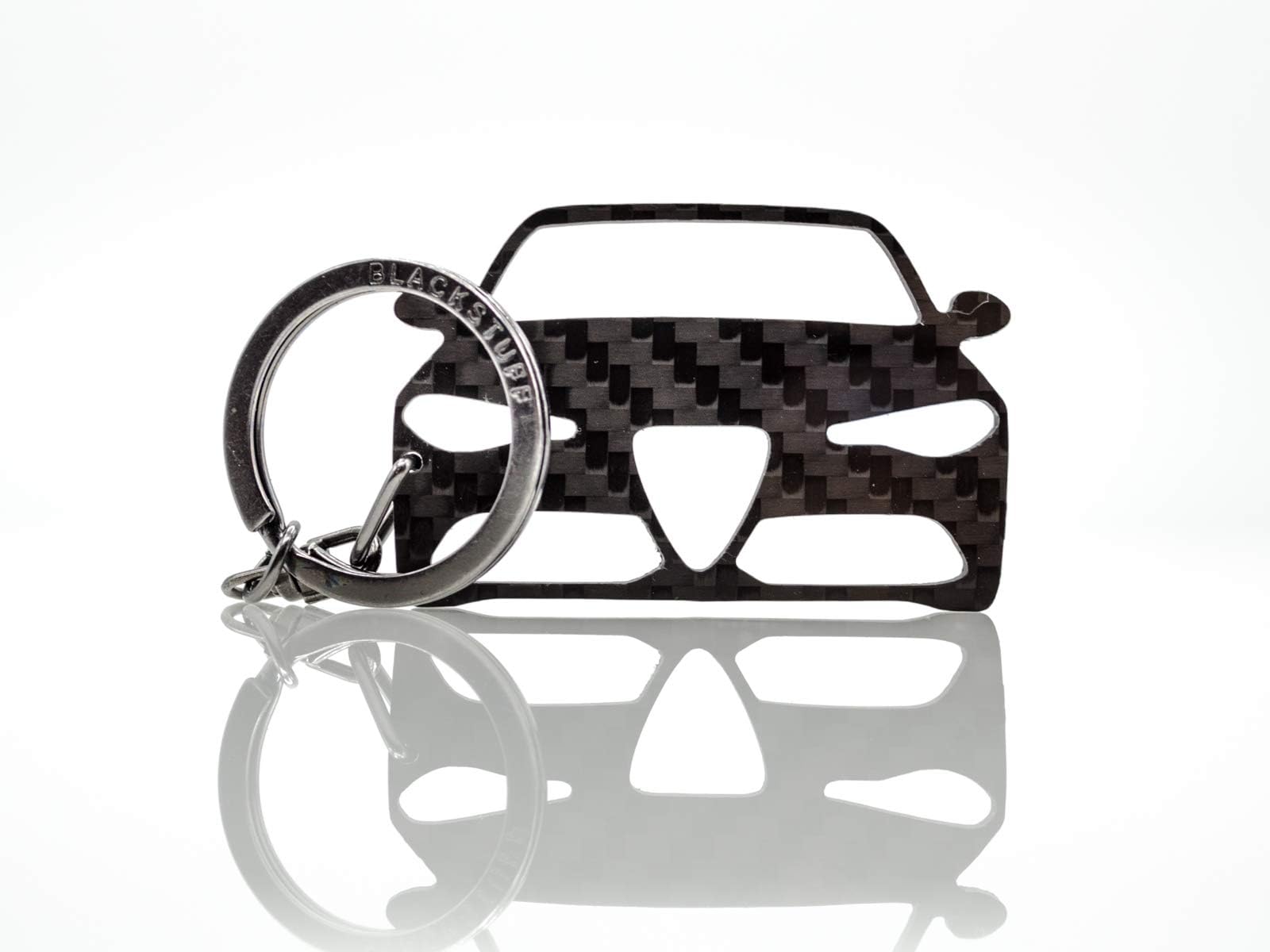 BlackStuff Carbon Fiber Keychain Keyring Ring Holder Compatible with Giulia BS-129