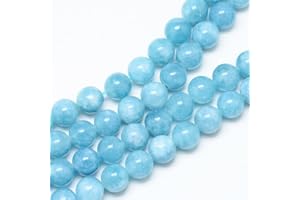 45pcs/Strand 8mm Natural Quartz Beads Dyed Round Crystal Gemstone Bead for DIY Earring Bracelet Necklace Jewelry Making Blue