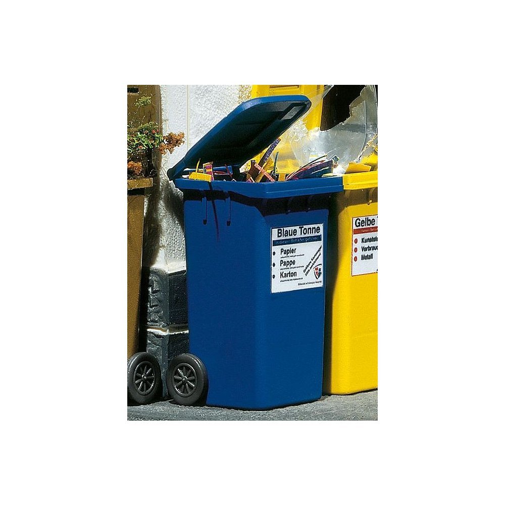 POLA 333206-2 Wheelie Bin Accessory for Model Railway Model Making Blue