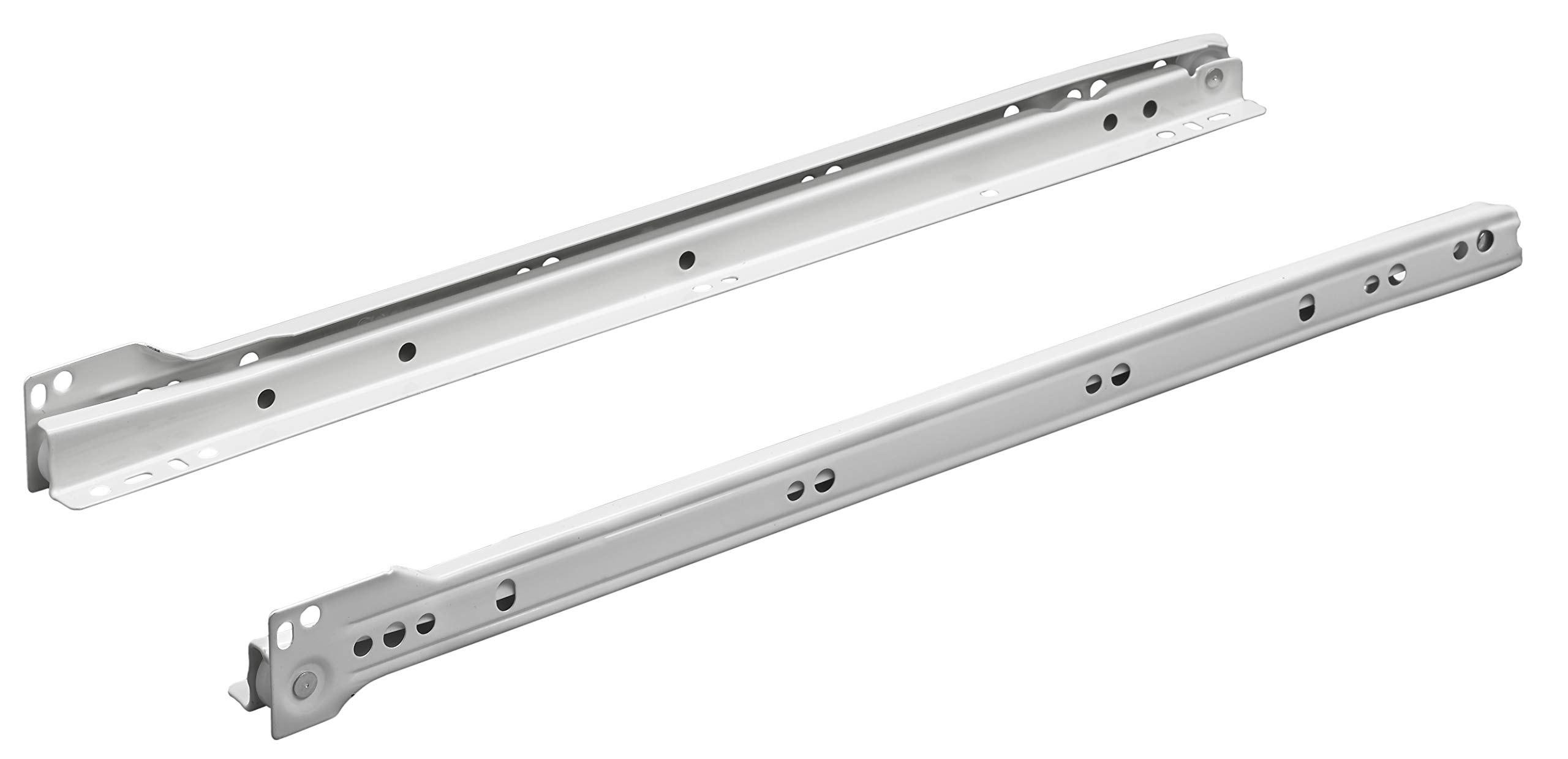Hettich 9220053 Roller Slide Guide Partial Extension FR 302 for Over-Wall Mounting 300 mm One-Sided Forced Guide 1 Pair White