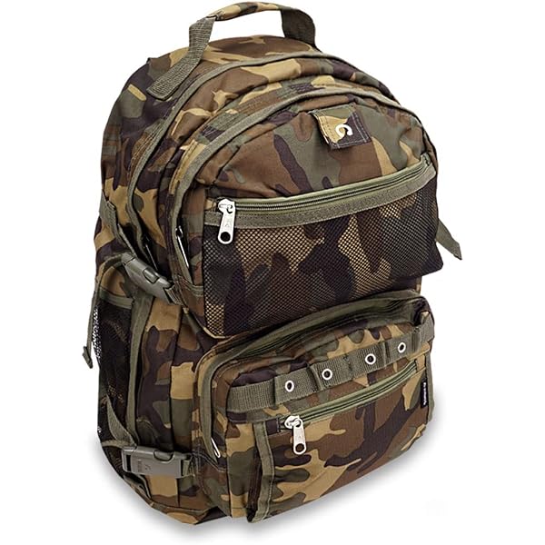 Amazon.com | MAIKA Recycled Canvas Zippered Backpack, Olivos  display picture 1