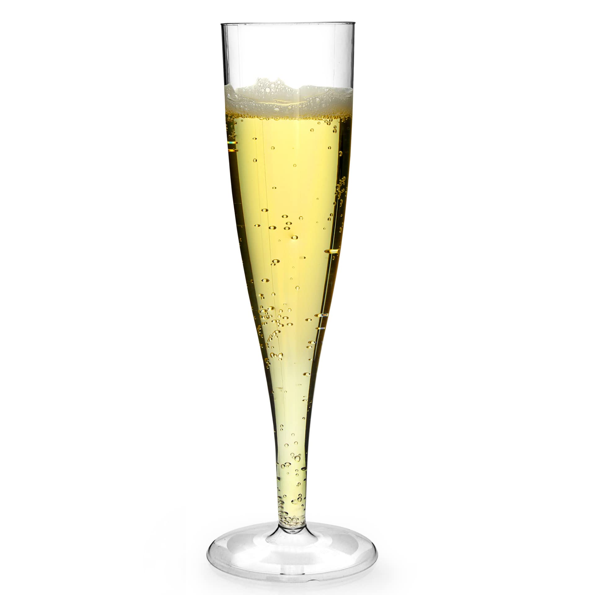 AIOS Use-Reuse-Recycle Plastic Prosecco/Champagne Flutes. Capacity160ml (Pack of 10)