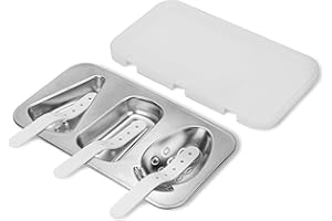 Adorila Stainless Steel Popsicle Molds for Kids, Homemade Ice Cream Molds Set, Reusable Ice Pop Maker with Lid and Sticks
