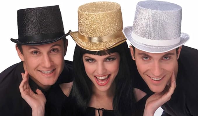 black glitter top hat