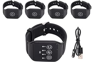 Qudinip Wireless Wrist Pager, IPX7 Water Resistant 433.92MHz Watch Pager with Removable Rechargeable Battery for Restaurant P