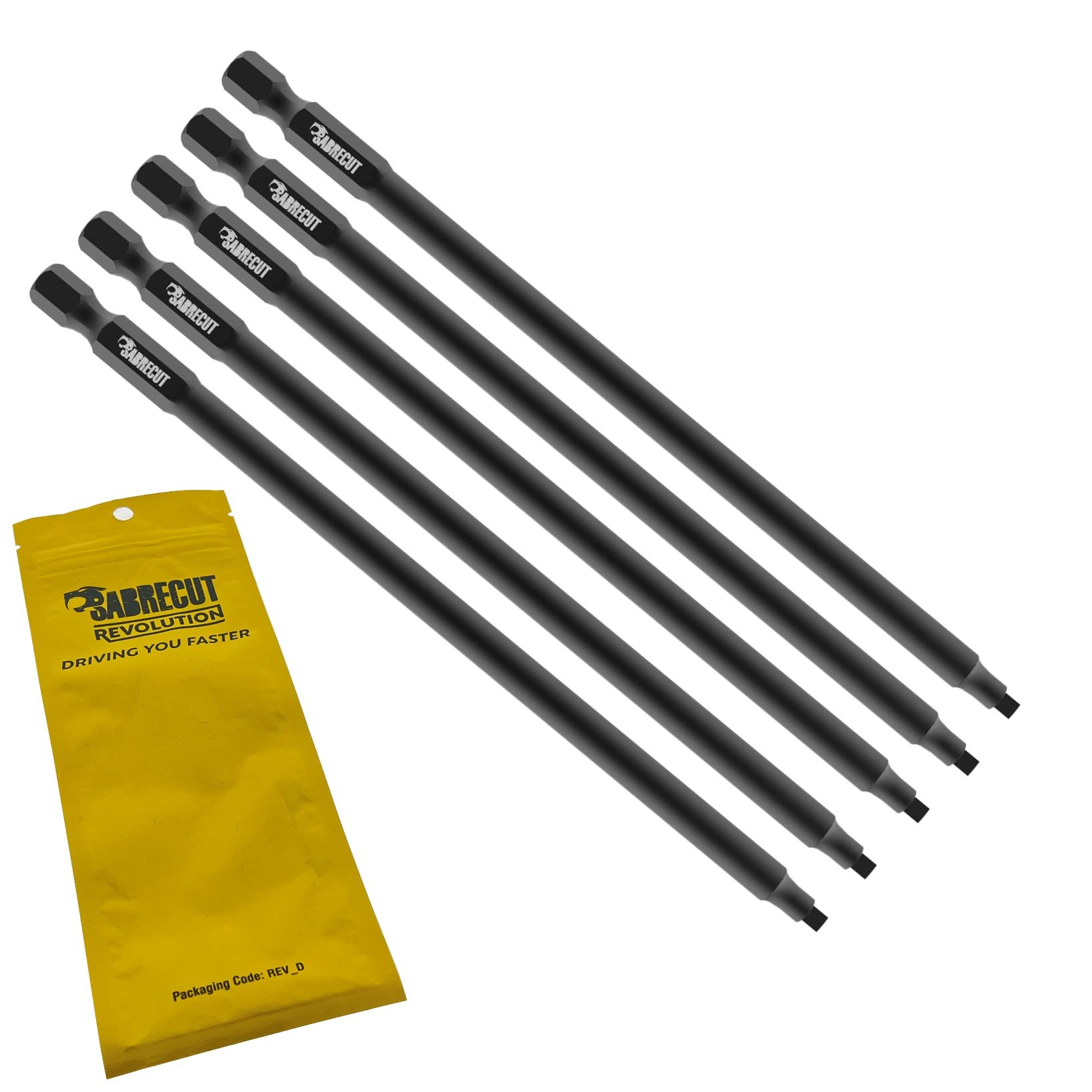 5 x SabreCut SC177SQ2_5 177mm SQ2 Compatible with Makita DFR750 DFR750RME BFR750 6844 Autofeed Collated Drywall Screwdriver Gun Bit Single Ended Square Heavy Duty