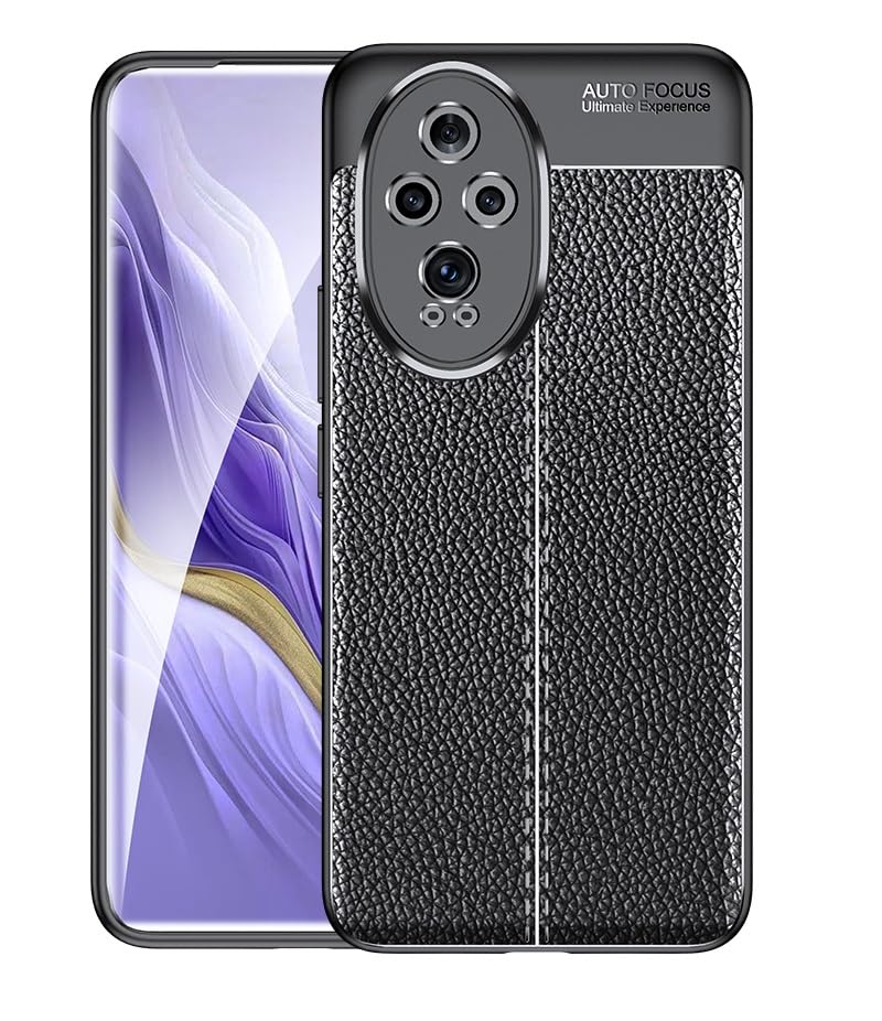 CruzerLite for Honor 200 Pro Case, Carbon Fiber Texture Design Cover Anti-Scratch Shock Absorption Cover (2024) (Leather Black)