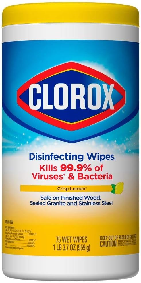 Clοrοx Disinf​ecting Wipes, Crisp Lemon, 75 Count - 2 Pack (Packaging May Vary): Health & Personal Care