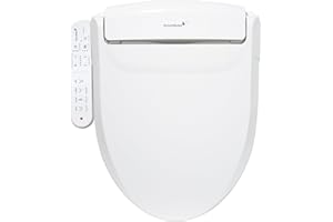 SmartBidet® SB-2000WE Electric Smart Bidet™ Toilet Seat with Heated Seat, Warm Air Dryer, Temperature Control Wash, and Control Panel, Elongated Seat