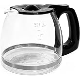 12-Cup Coffee Carafe Replacement for Black and Decker Coffeemaker | Premium Borosilicate Glass Coffee Pot Fits Black+Decker Model# CM1160B/W, CM1060B/W, CM1050B/W