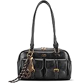 HICARRY Shoulder Bag Retro Top Handle Bag Y2k 90s Multiple Pockets Designer Handbag Soft Trendy Underarm Purse